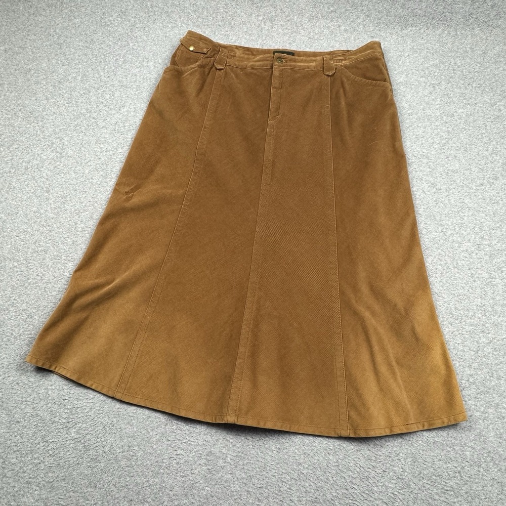 Eddie Bauer A-Line Corduroy Skirt Womens‎ 18P Vertical Seam Belt Loops 3 Pocket